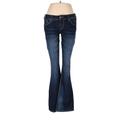 Express Jeans Jeans - Mid/Reg Rise: Blue Bottoms - Women's Size 28 - Dark Wash