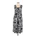 Croft & Barrow Casual Dress - Midi Scoop Neck Sleeveless: Black Print Dresses - Women's Size Medium