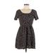Billabong Casual Dress - A-Line Scoop Neck Short Sleeve: Black Dresses - Women's Size Medium