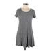 Forever 21 Casual Dress - A-Line Scoop Neck Short sleeves: Gray Marled Dresses - Women's Size Medium