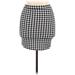 Shein Casual Bodycon Skirt Mini: Black Print Bottoms - Women's Size X-Large