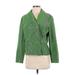 Ann Taylor LOFT Jacket: Short Green Print Jackets & Outerwear - Women's Size Medium Petite