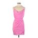 Princess Polly Casual Dress - Bodycon Cowl Neck Sleeveless: Pink Print Dresses - New - Women's Size 6