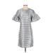 Banana Republic Cocktail Dress - Shift: Blue Stripes Dresses - Women's Size 4