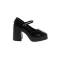 ASOS Heels: Pumps Chunky Heel Casual Black Solid Shoes - Women's Size 5 - Round Toe