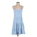 ABound Casual Dress - A-Line Scoop Neck Sleeveless: Blue Solid Dresses - Women's Size Small