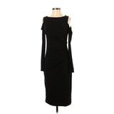 RACHEL Rachel Roy Casual Dress - Sheath Cold Shoulder Long sleeves: Black Solid Dresses - Women's Size Small