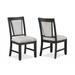 2pc Contemporary Dining Side Chair Upholstered Padded Seat Back Gray Finish Wooden Furniture Dining Room