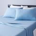 Cotton Jersey 4-Piece Bed Sheet Set, King, Sky Blue, Solid
