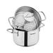 Korkmaz Perla 3 Piece Stainless Steel Casserole Steamer with Lid in Silver