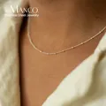 EManco-Collier ras du cou en acier inoxydable pour femme perle argentée superposition simple