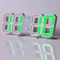 Réveil numérique LED 3D horloge murale heure et date maison cuisine bureau décoration de