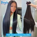 18 20 22 Pouces Double Drawn Vietnamese Raw Tissage Humain Hair 15A Grade Meche Bresilienne Cheveux