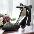 Femme Chaussures à Talons Chaussures de mariage Chaussures habillées Mariage Soirée Talons de mariage Cristal Talon Aiguille Bout rond Bout ouvert Elégant Rétro Vintage Satin Noir Blanche Ivoire