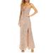 Cowl Neck Sequin Crossback Body-con Gown