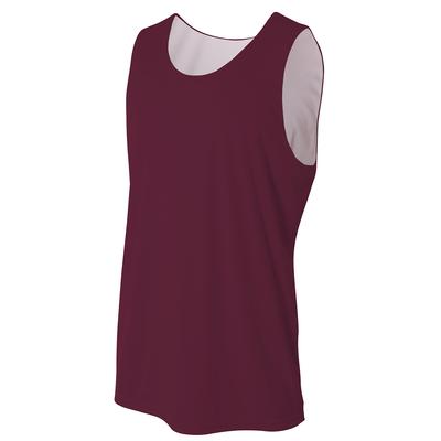 A4 NB2375 Athletic Youth Performance Jump Reversible Basketball Jersey T-Shirt in Maroon White size Medium | Polyester A4NB2375