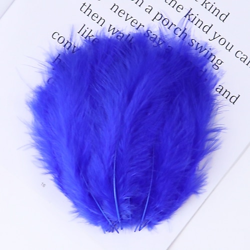 100 Stück Truthahnfedern, handgefertigte Katzen-Stäbchen-Kopfbedeckung, DIY spitze Schwanzfedern, Wellenball-Zubehör, Flusen, dekoratives Kunsthandwerk Image