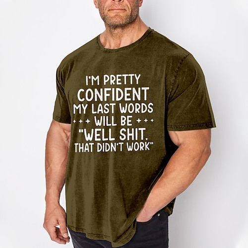 Herren Übergröße T Shirt Groß und hoch Graphic Rundhalsausschnitt Bedruckt Kurzarm Frühling Sommer Modisch Strassenmode Basic Komfortabel Casual Sport Oberteile Image