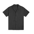 Herren Hemd leinenhemd Guayabera Hemd Lässiges Hemd Baumwoll-Shirt Schwarz Weiß Marineblau Kurzarm Glatt Kargen Sommer Strasse Hawaiianisch Bekleidung Button-Down