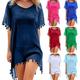 Women Beachwear Swimwear Tassel Bikini Cover Up Summer Kaftan Sarong Beach Dress