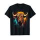 Buffalo Nature Bison Wildlife Motiv Artwork Colorful Splash T-Shirt