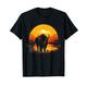 Buffalo Wildlife Motiv Bison Bunt Natur Sonnenuntergang Savanne T-Shirt