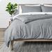 Bare Home Luxury Duvet Cover and Sham Set - Premium 1800 Collection - Ultra-Soft - Oversized King Heather Charcoal 3-Pieces