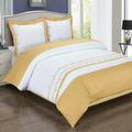 Luxury Soft 100% Cotton 3 Piece Duvet Cover Set Embroidered - King/California King - Amalia Gold