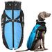 Waterproof Dog Winter Jackets Cold Weather Dog Coats with Harness & Furry Collar Easy Walking & Soft Warm Blue Chest: 27.5 Back Length: 22.5