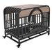 Heavy Duty Dog Crate with Removable Trays andSliding Bolt Latch Wheels Dog Cage Pet Playpen House