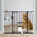 Upgraded Baby Gate with Cat Door 29.9-48.8 Extra Wide 33 Tall Dog Gate for The House Doorways Stairs Auto Close Walk Thru Safety Gate with Small Pet Door Pressure Mounted Child Gate Black