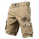 Men's Cargo Shorts 6 Pocket Flag Outdoor Short Sports Outdoor Classic Black khaki Micro-elastic