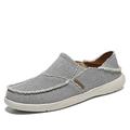 Men's Loafers Slip-Ons Slip-on Sneakers Walking Casual Daily Canvas Breathable Booties / Ankle Boots Loafer Black Grey Khaki Gray Summer Spring