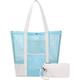 Women's Handbag Tote Beach Bag Mesh Outdoor Large Capacity Foldable Lightweight Black Sky Blue Brown