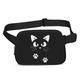 Women's Crossbody Bag Belt Bag Oxford Cloth Nylon Outdoor Daily Holiday Zipper Waterproof Multi Carry Cat Dark Grey Black / White Black