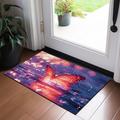 Pink Butterfly Lake Doormat Non-Slip Oil Proof Rug Indoor Outdoor Mat Bedroom Decor Bathroom Mat Entrance Rug Door Mat