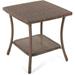YFENGBO W Unlimited Leisure Collection Outdoor Garden Patio End Table Dark Brown