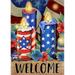 4th of July Patriotic Garden Flag Floral Cross God Bless America 12x18 Inch Double Sided Memorial Independence Day Outside Small Yard Decoration CF909-12