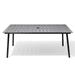 Crestlive Products Outdoor Patio Aluminum Dining Table with Umbrella Hole - 35.43 W x 70.87 L x 29.13 H