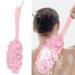 Anti-Slip Long Handle Back Scrubber Soft Bath Sponge Shower Brush for Women Men Body Cleaning