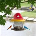IMossad Solar Bird Feeders for Outside Hanging Color Changing Solar Garden Lantern 9 Hummingbird Feeder Red Mushroom Solar Bird Feeders Cute Bird Feeder