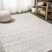 Eyely HBS104B-5 South Beach Aylan High-Low Pile Knotted Trellis Geometric Indoor/Outdoor Area Rug Bohemian;Casual Bedroom Backyard Patio Easy-Cleaning Non-Shedding 5 X 8 Beige