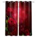 Red Rose Flower Window Treatments Curtains Valance Room Curtains Window Outdoor Indoor Kids Window Curtain Panels Curtain