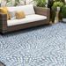 Alise Rugs Exo Coastal Floral Indoor/Outdoor Area Rug Blue/Cream 5 3 Round 5 Round Outdoor Indoor Living Room Bedroom Dining Room Round