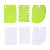 Kitchen Accessories Tools Bread Dough Silicone Spatula Decorating Baking Curved Bench Dual Sided Comb 6 Pcs