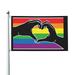 Rainbow Pride Heart Hands Garden Flags 3 x 5 Foot Yard Flags Double-Sided Banner with Metal Grommets for Room Lawn Patriotic Sports Events Parades