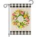 Welcome Spring Summer Garden Flag 12x18 Double Sided Burlap Tulip Flower Wreath Yard Garden Flags for Rustic Seasonal Outside Outdoor House Decoration (ONLY FLAG)