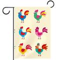 Rooster Summer Garden Flag Lovely Farm Chicken Yard Flag Sunflower Field Farmhouse Animal Polyester Flag Outdoor Porch Flags