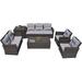 Direct Wicker 6-Piece Outdoor Patio Wicker Sectional Sofa Set with Side Storage Table Storage Coffee Table and Cushions (Brown Wicker)