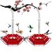 2024 New Shirem Hummingbird Water Feeder Shirem Sweety Hummingbird Feeders Charming Wind Chimes Hummingbird Feeders Garden Decor Shirem Wind Chime Hummingbird Water Feeder for Outdoor (2PCS Red)